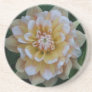 Yellow dahlia flower blossom drink coaster