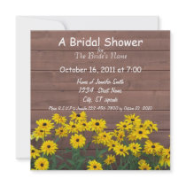 yellow daisy bridal shower invitations