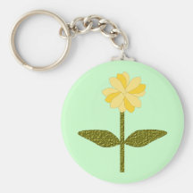 Yellow Daisy Flower Keychain