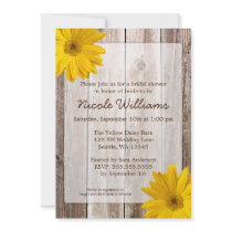 Yellow Daisy Rustic Barn Wood Bridal Shower