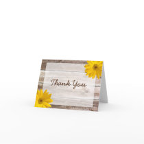 Yellow Daisy Rustic Barn Wood Thank You