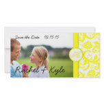 Yellow Damask Save the Date photo cards