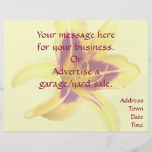 Yellow Daylily Flower with Red, Hemerocallis: Full Color Flyer