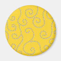 Yellow diamond swirls fridge magnets