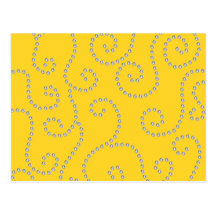 Yellow diamond swirls postcards