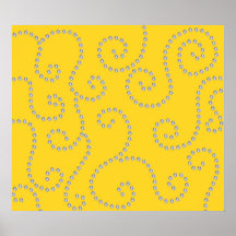 Yellow diamond swirls print