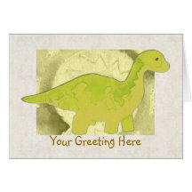 Yellow Dinosaur Greeting Card