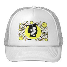 Yellow Dot Flourish Graduate Cap Mesh Hat