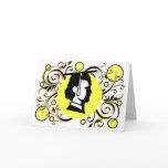Yellow Dot Flourish Graduate cards