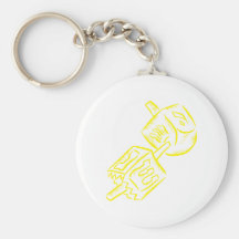 Yellow Dreidel Keychains