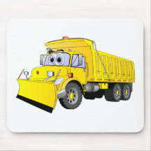 Yellow Dump Truck Cartoon Mousepad