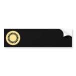Yellow Elegant Round Design. Art Deco Style. Bumper Sticker