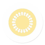 Yellow Elegant Round Design. Art Deco Style. Sticker