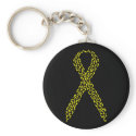 Yellow Feet Awareness Ribbon keychains