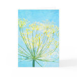 Yellow Fennel Flowers on Blue Note Card