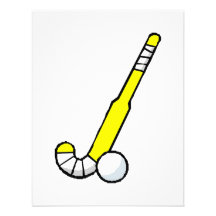 Yellow Field Hockey Stick Custom Invitation