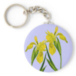 Yellow Flag Iris Botanical Drawing Keychain