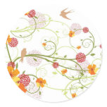 Yellow Floral Swallows Save Date / TQ / Gift / stickers