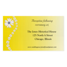Yellow Floral Wedding enclosure cards Business Card Template