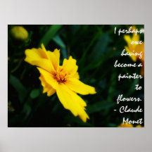 Yellow Flower Monet Quote Poster