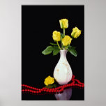 yellow Flowers and vase flowers Print