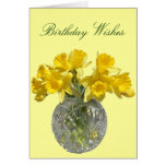 Yellow Flowers Daffodil Birthday Wishes Greeting Card