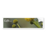Yellow Flowers In Green Grass Macro Image bumper stickers