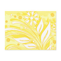 yellow flowers post card