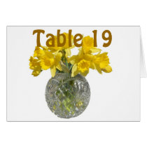 Yellow Flowers Table Number Greeting Card