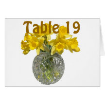 Yellow Flowers Table Number Greeting Card