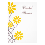 Yellow Flowers Wedding Bridal Shower Invitations