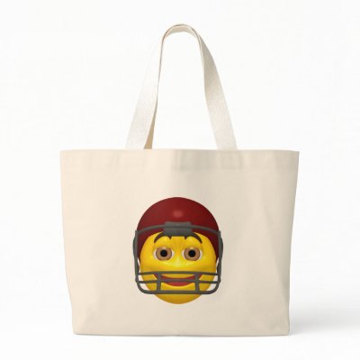 Yellow football smiley face bags by SmileyFaceStore
