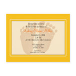 Yellow Footprint Baby Shower Invitation postcards