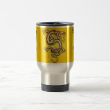 YELLOW GOLD DRAGON FANTASY CREATURE ORIENTAL GRAPH COFFEE MUG