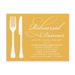 YELLOW GOLD FLATWARE | REHEARSAL DINNER INVITE POSTCARD