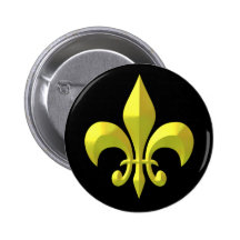 Yellow Gold Metallic Pinback Button