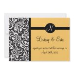 Yellow Gold wedding invitation monogram
