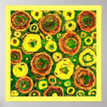 Yellow & Green Flowers  Poster posters