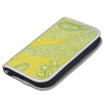 Yellow & Green Paisley Smartphone Folio Planner