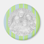 yellow grey blue stripes fridge magnet
