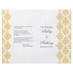 Yellow Grey Damask Foldable Wedding Program Custom Flyer