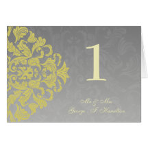 "yellow grey" Elegant table seating card