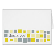 Yellow & Grey Mosaic Thank You Note Card