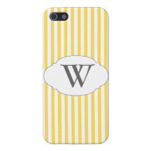 Yellow & Grey Trendy Monogrammed iPhone 5 iPhone 5 Covers