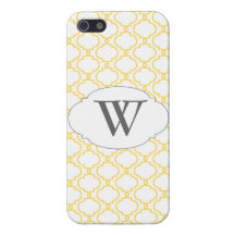 Yellow & Grey Trendy Monogrammed iPhone 5 Case For The iPhone 5