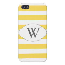 Yellow & Grey Trendy Monogrammed iPhone 5 Case For The iPhone 5
