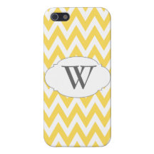 Yellow & Grey Trendy Monogrammed iPhone 5 Case For The iPhone 5