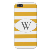 Yellow & Grey Trendy Monogrammed iPhone 5 iPhone 5 Cover