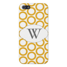 Yellow & Grey Trendy Monogrammed iPhone 5 iPhone 5 Cases