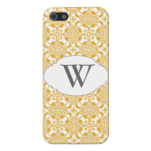 Yellow & Grey Trendy Monogrammed iPhone 5 Case For The iPhone 5